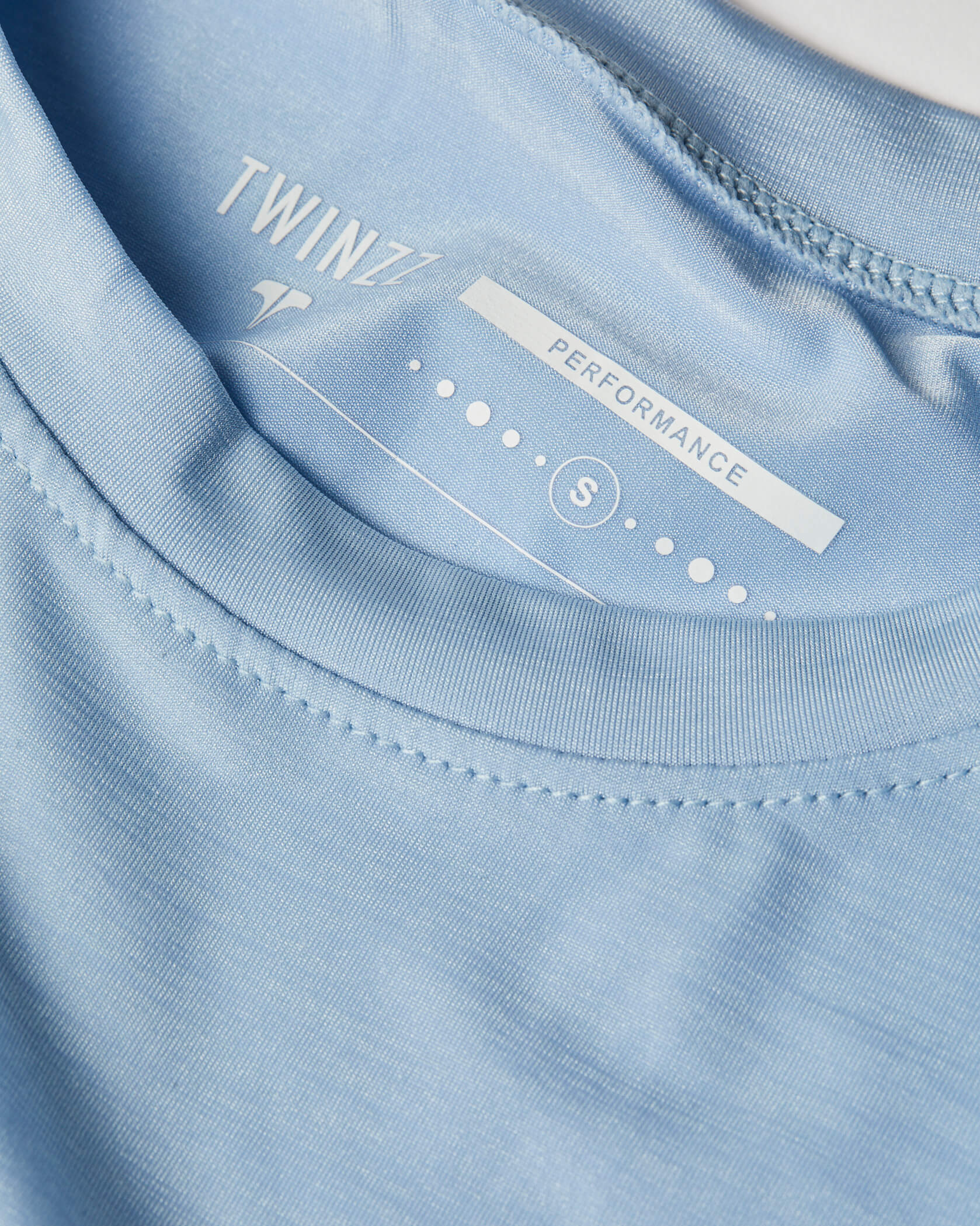 Twinzz active sky blue t-shirt label
