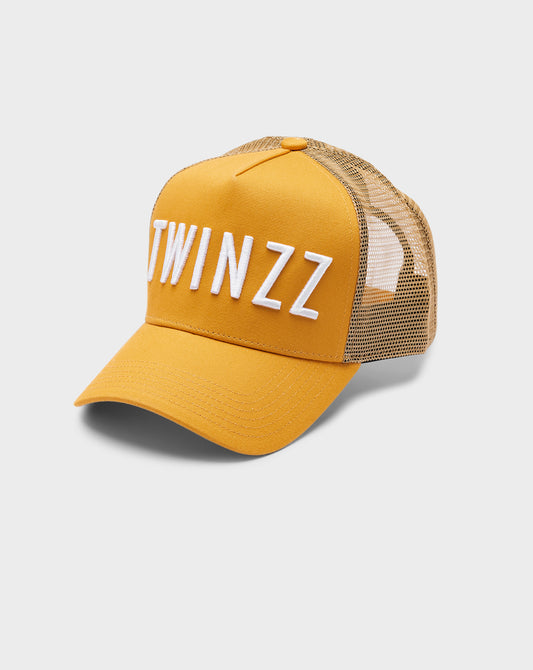 COTTON MESH LOGO TRUCKER - MUSTARD YELLOW/WHITE