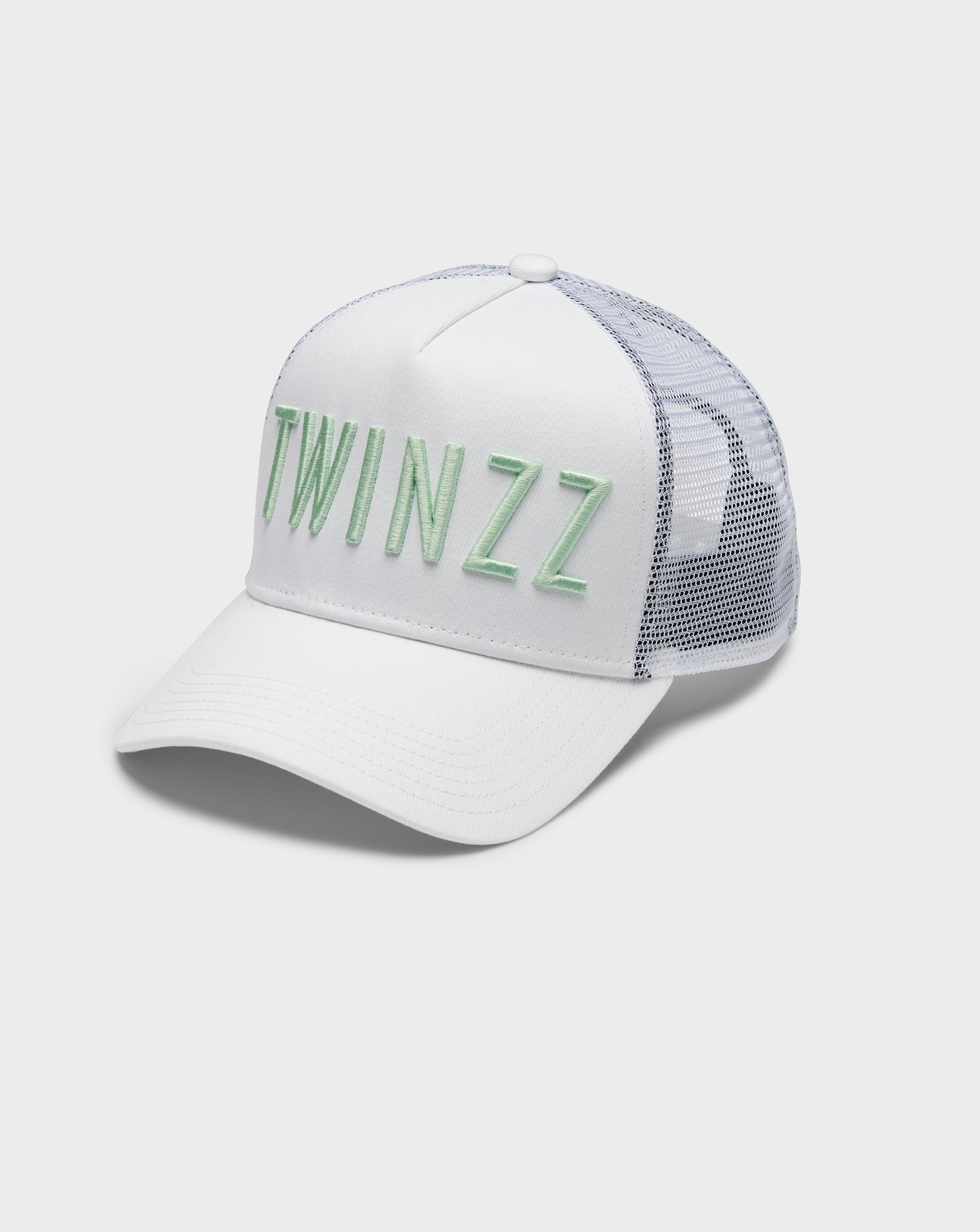 3D COTTON TRUCKER CAP - WHITE/GREEN