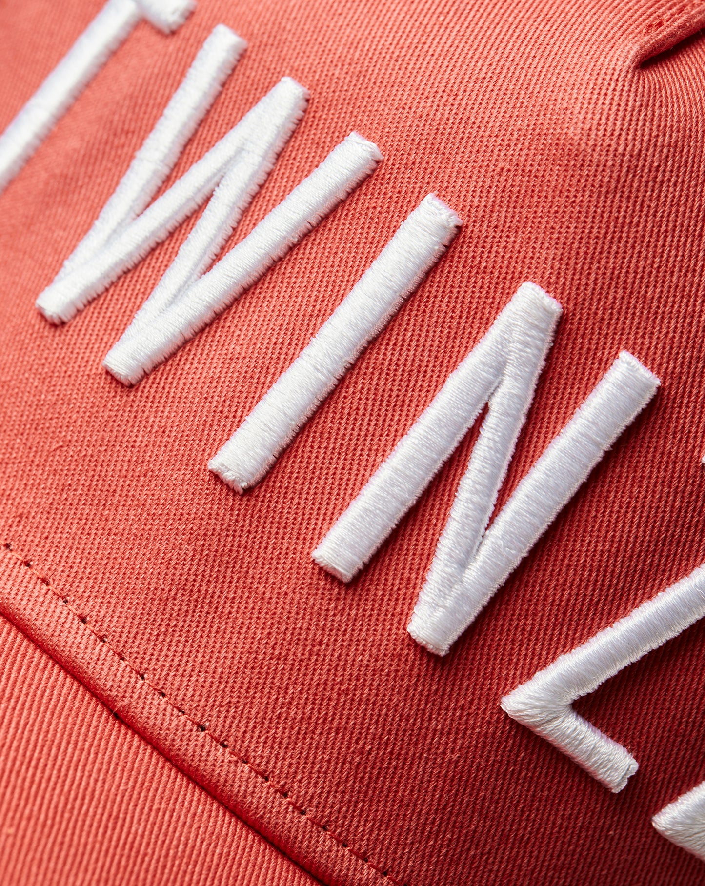 COTTON MESH LOGO TRUCKER - CORAL AND WHITE