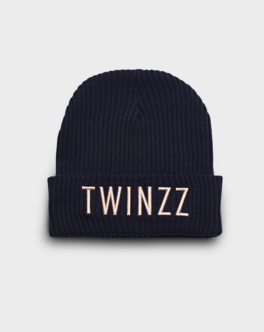 Twinzz logo navy knit beanie