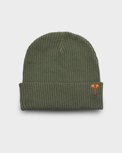 Twinzz logo olive knit beanie