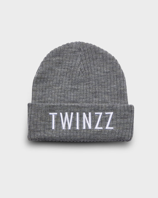 Twinzz logo grey knit beanie