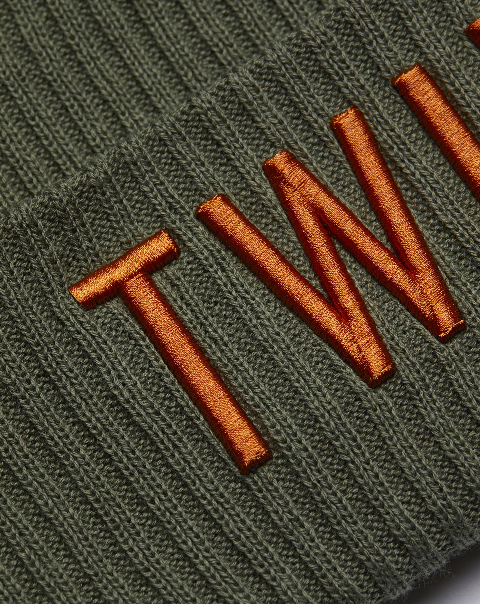 Twinzz logo olive knit beanie