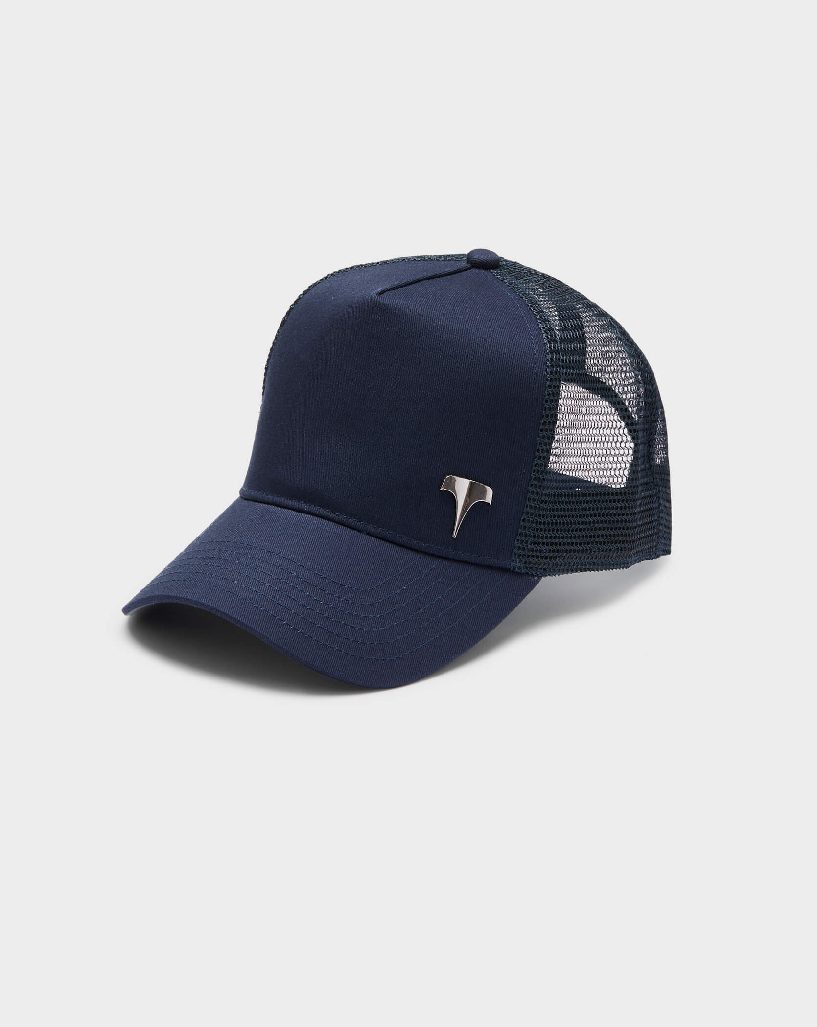 Twinzz navy trucker cap with small silver logo
