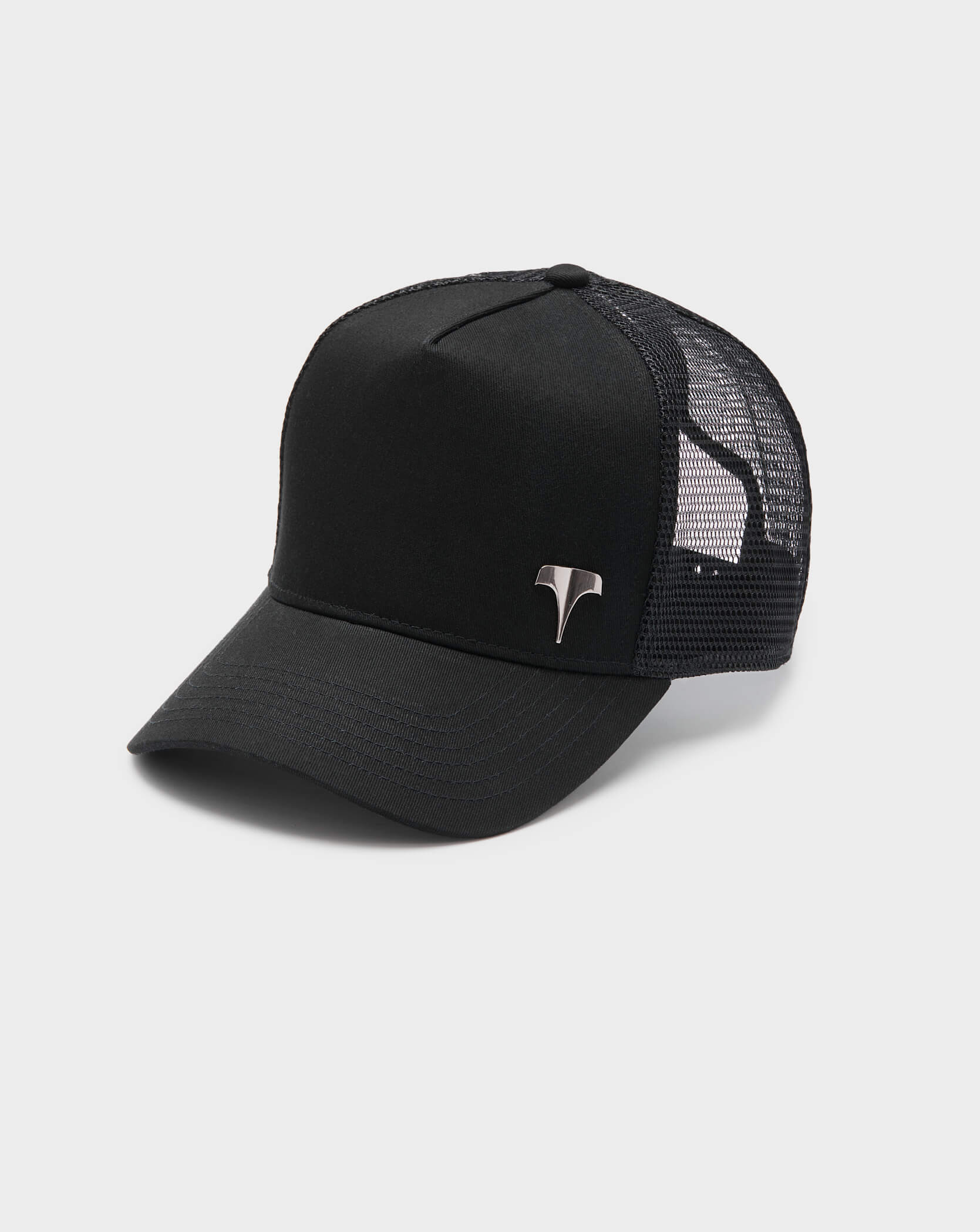 Twinzz black trucker cap with small silver logo