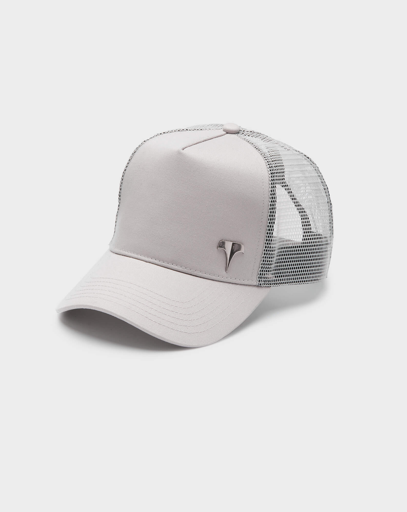 Twinzz silver white trucker cap with small silver logo
