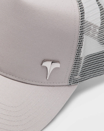 Twinzz silver white trucker cap with small silver logo