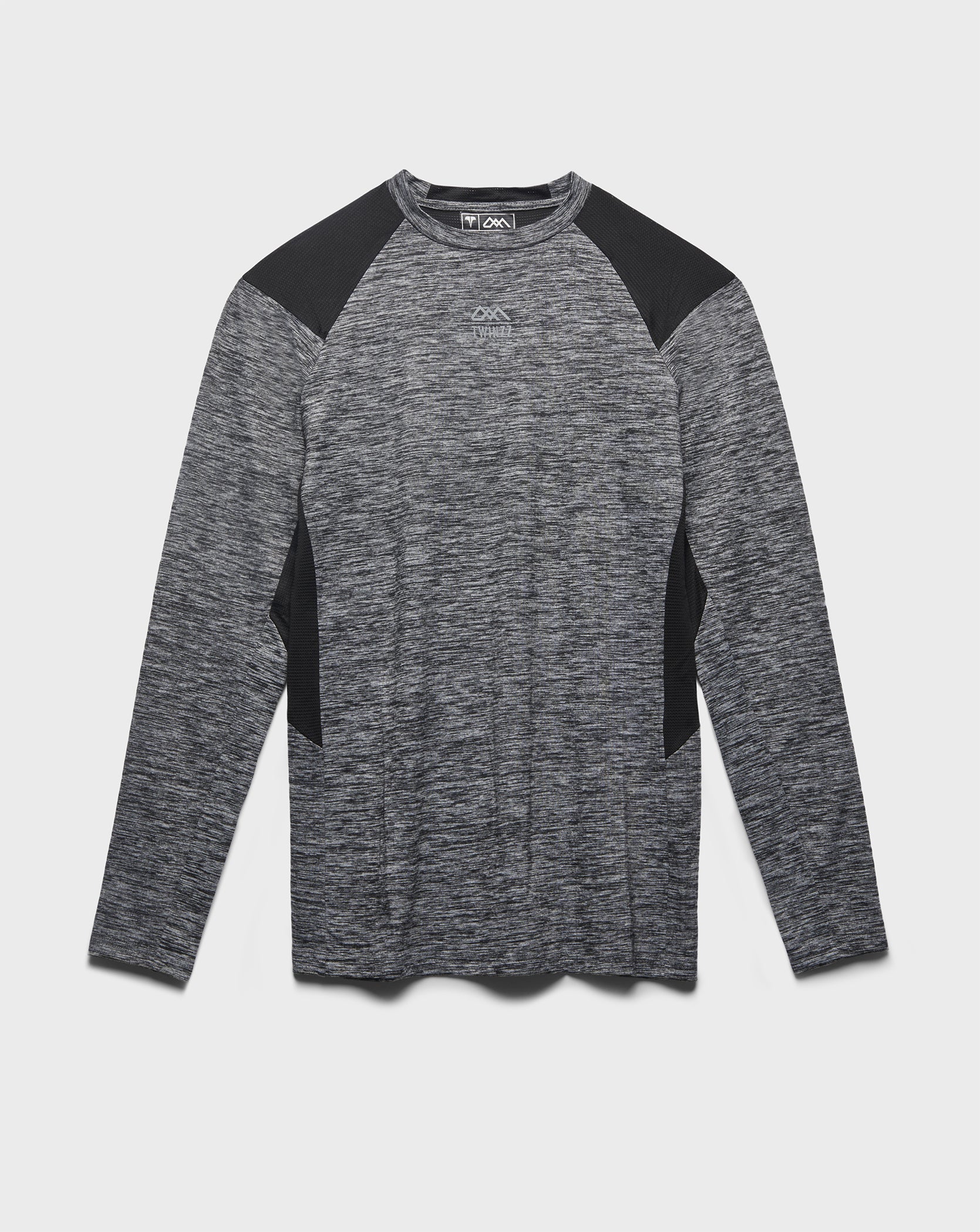 Grey and black Twinzz long sleeve active tee