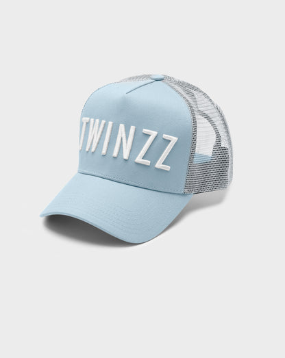 PASTEL COTTON MESH TRUCKER - Baby Blue/White