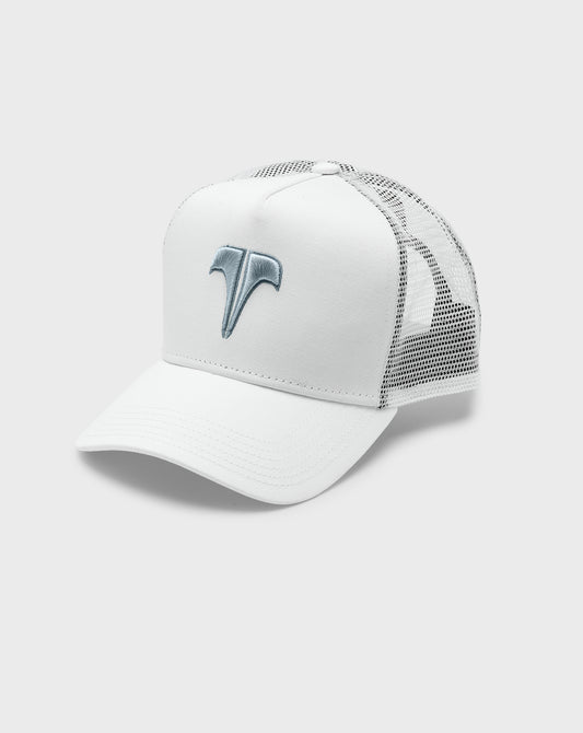 T LOGO COTTON MESH TRUCKER - Blue/White
