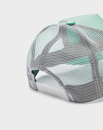 PASTEL COTTON MESH TRUCKER - Mint Green/White